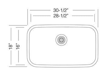 31 inch Stainless Steel Undermount Single Bowl Kitchen Sink - Classic 31 - Sink Depot